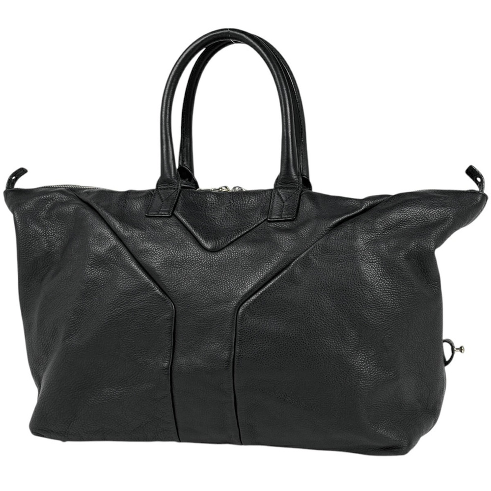 Saint Laurent Yves Easy Boston Bag Handbag Leather Black